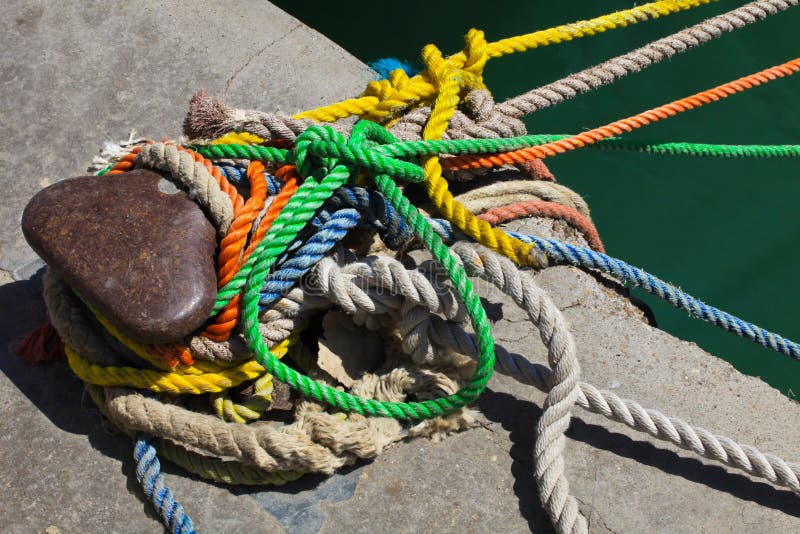 Boat ropes stock photo. Image of knotted, orange, ocean - 17058622