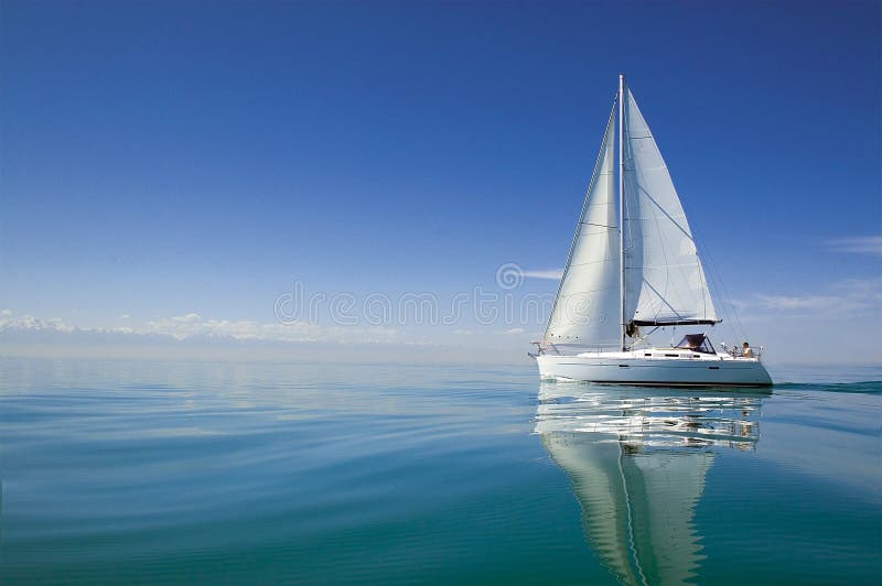 Boat in sailing regatta. Sailing yacht on the water