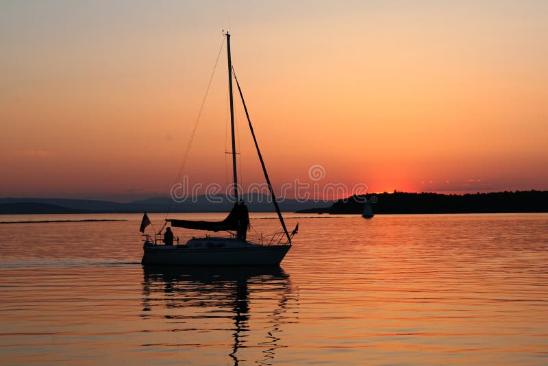 Boat Silhouette at Sunset