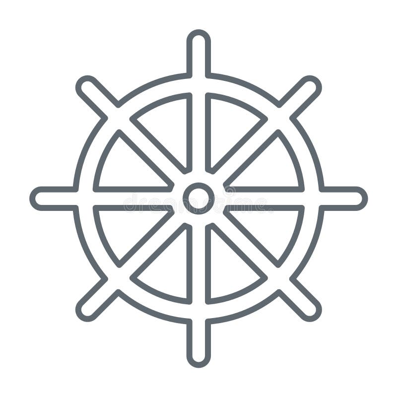Boat steering wheel icon stock vector. Illustration of cruise 118308342