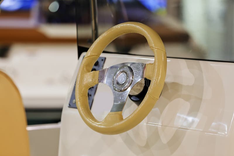 Boat steering wheel stock photography