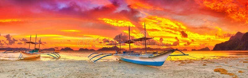 Boat at sunset royalty free stock photos