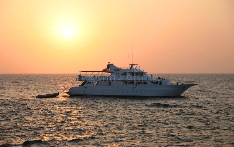 Boat in sunset