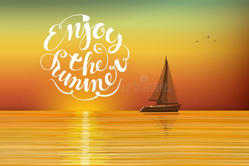 Boat at sunset vector illustration Boat at sunset vector illustration