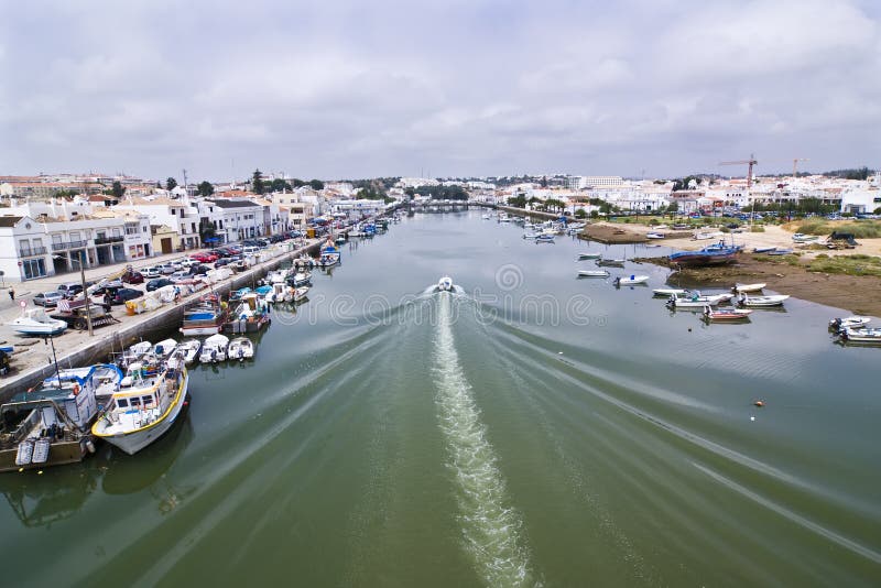 Boat on Tavira sea channel