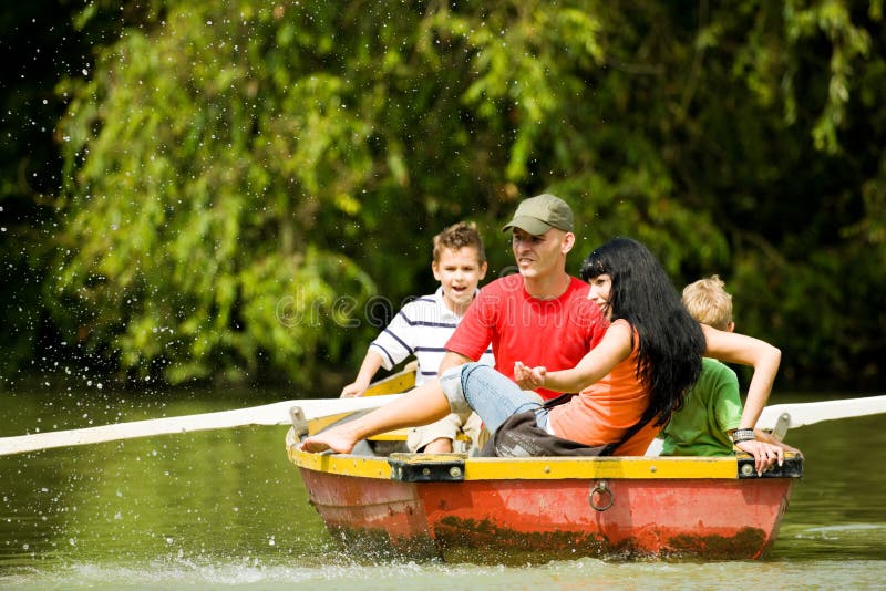Boat Trip with Family stock photography Boat Trip with Family stock photography