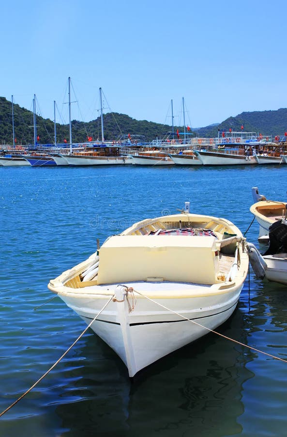 Boat and yachts, near Kekova island royalty free stock image Boat and yachts, near Kekova island royalty free stock image