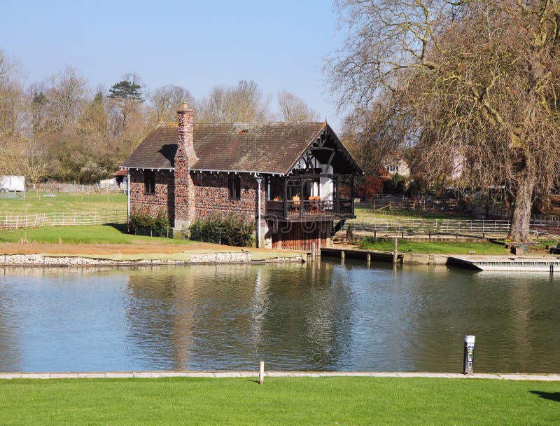 Boathouse On The River Thames Stock Image Image of waterway, moorings