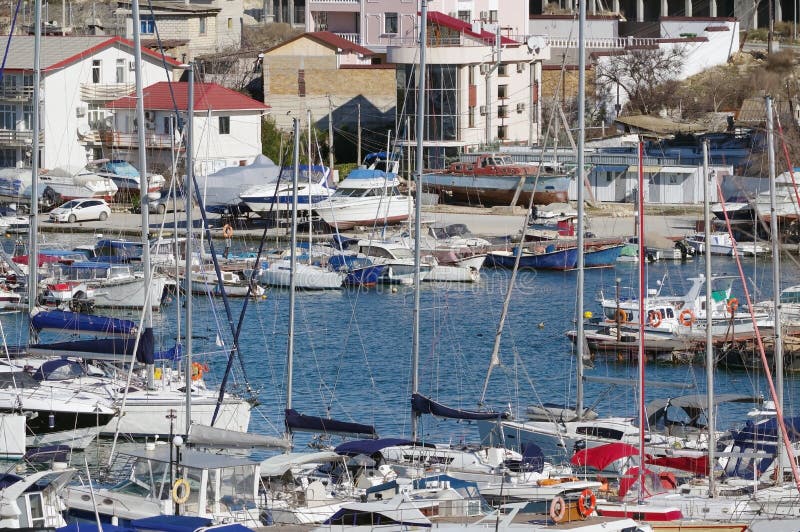 Boats along the pier royalty free stock images Boats along the pier royalty free stock images