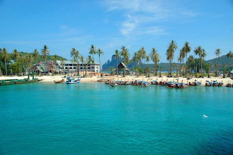 Boats, beach, and paradise.