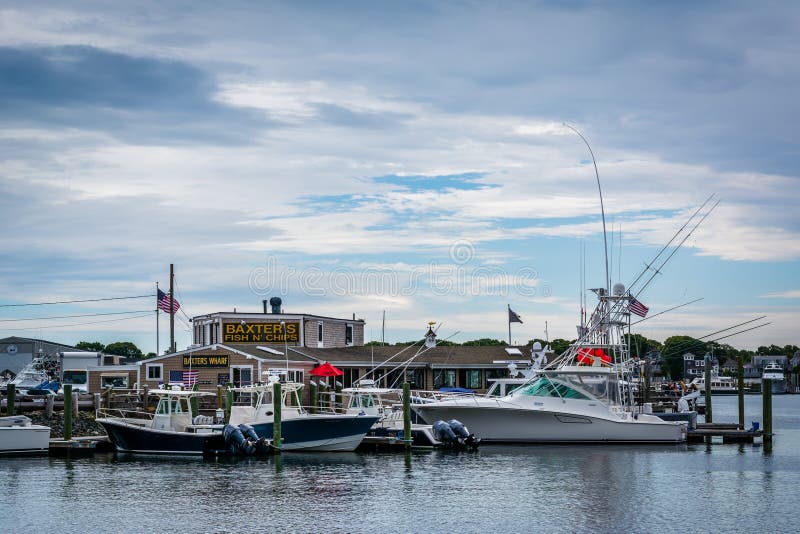 Boats and Buildings in the Harbor of Hyannis, Cape Cod, Massachusetts