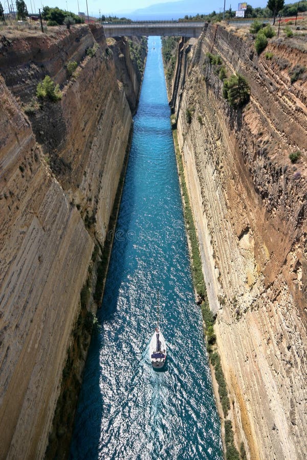 Boats in the Corinth Canal, Greece