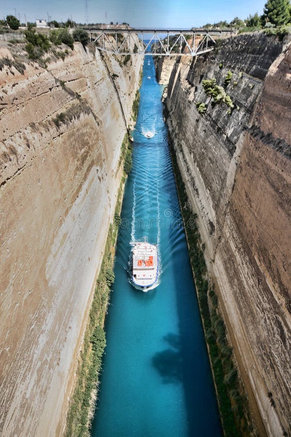 Boats In The Corinth Canal, Greece Picture. Image 114625015