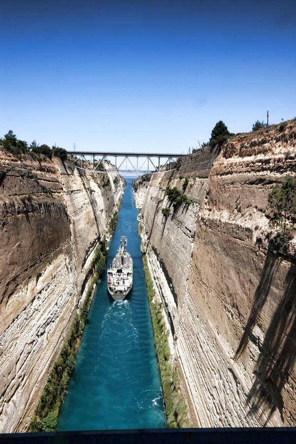 Boats in the Corinth Canal, Greece