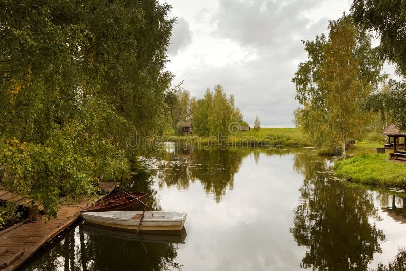 Boats on lake