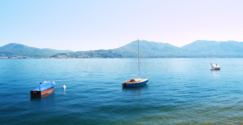 Boats on lake