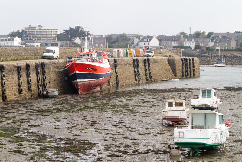 Boats at Low Tide in a Harbour Editorial Photography Image of coast