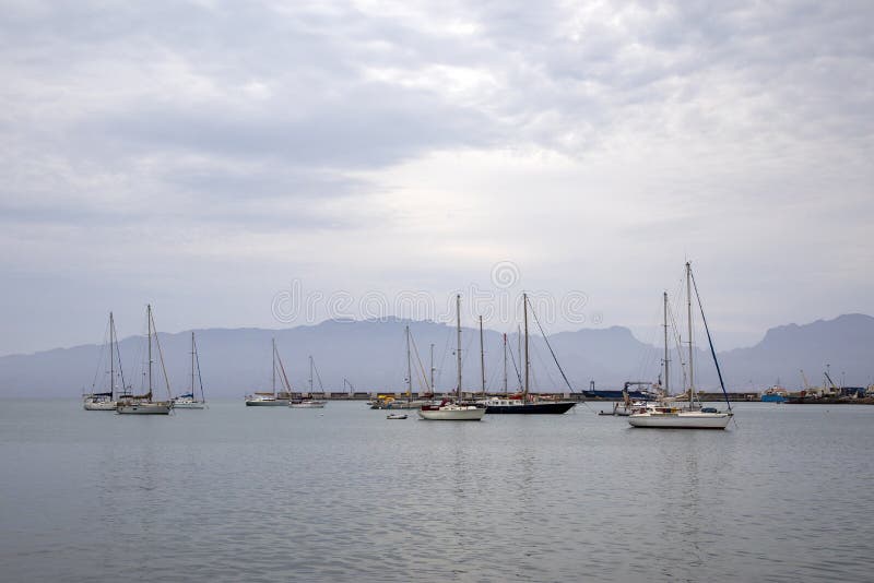 Boats in the Marina, the Bay of Mindelo, Cape Verde Editorial Image ...