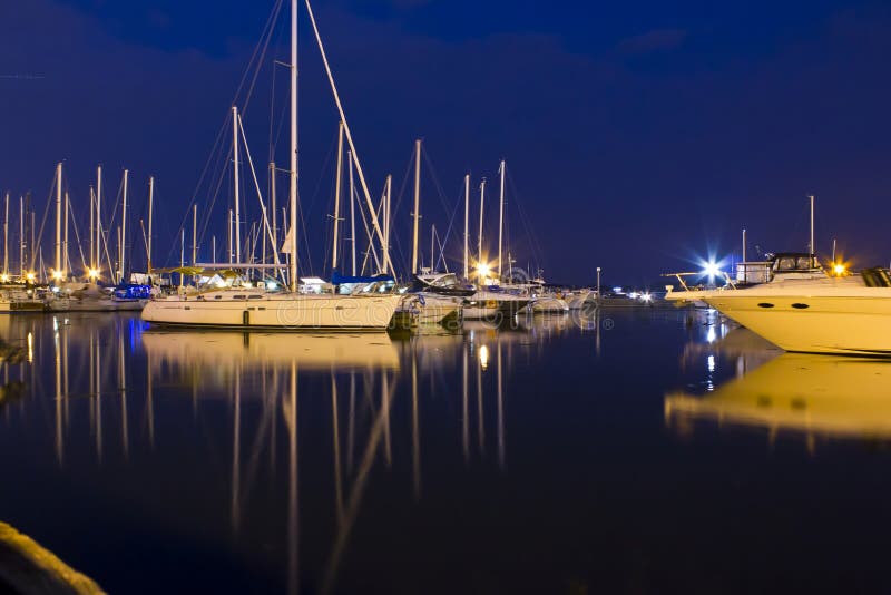 Boats in night