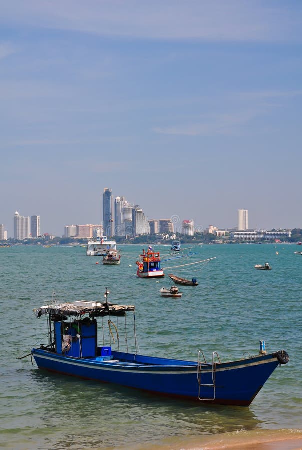 Boats in Pattaya sea royalty free stock photography