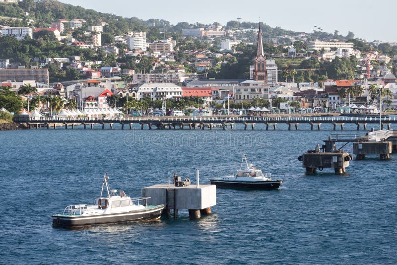 Boats by Pier in Martinique