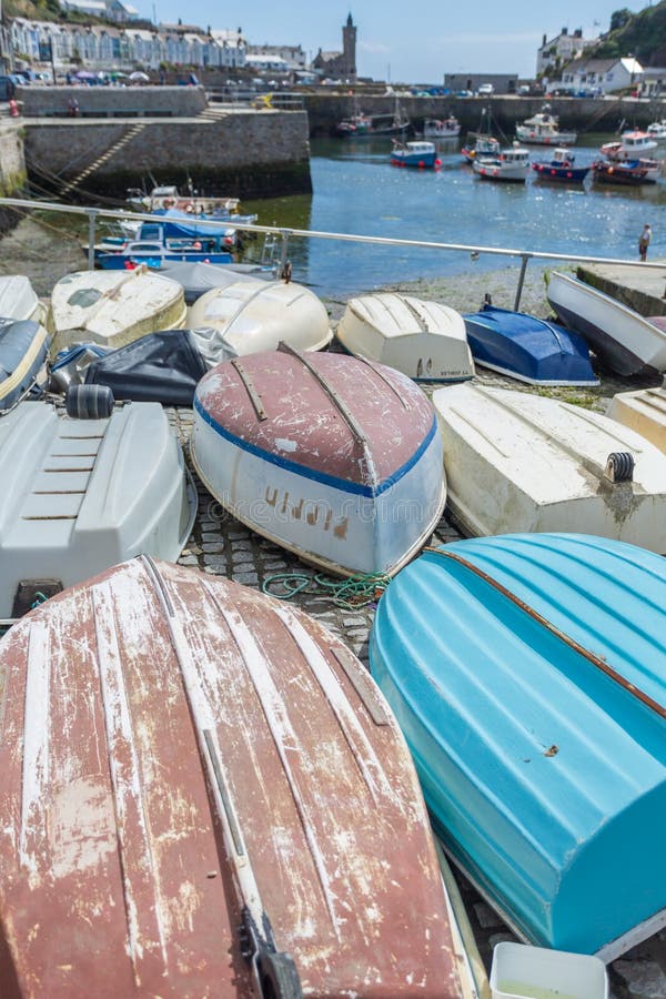Boats in Porthleven Harbour Stock Photo Image of blue, harbour 58022252