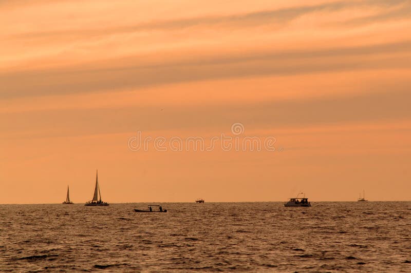 Boats at sunset