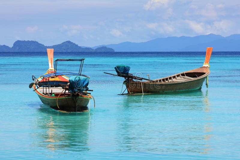 Boats in Thai sea