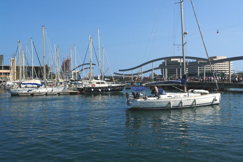 Boats and yachts in Barcelona.