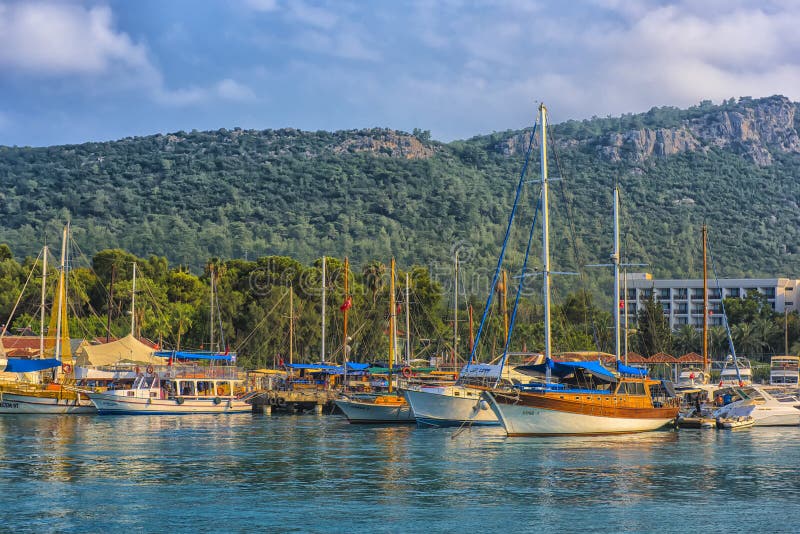 Boats and yachts in the Bay of Kemer