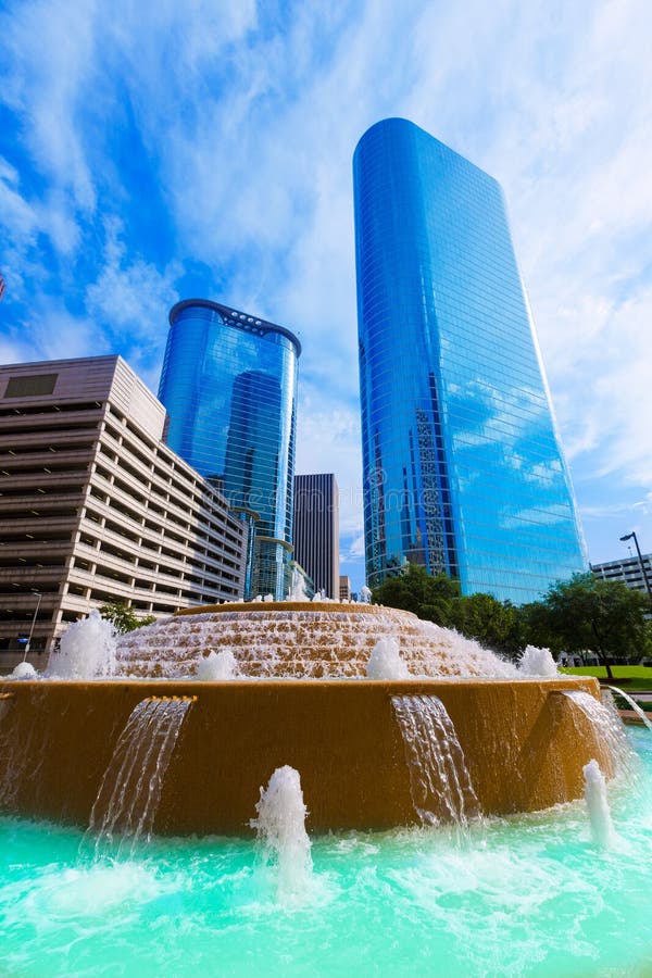 Bob and Vivian Smith Fountain in Houston Texas Stock Photo Image of