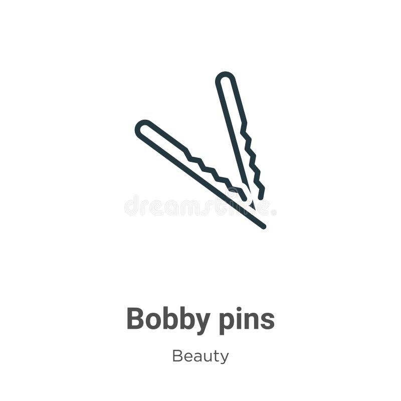 Bobby Pins Outline Vector Icon. Thin Line Black Bobby Pins Icon, Flat
