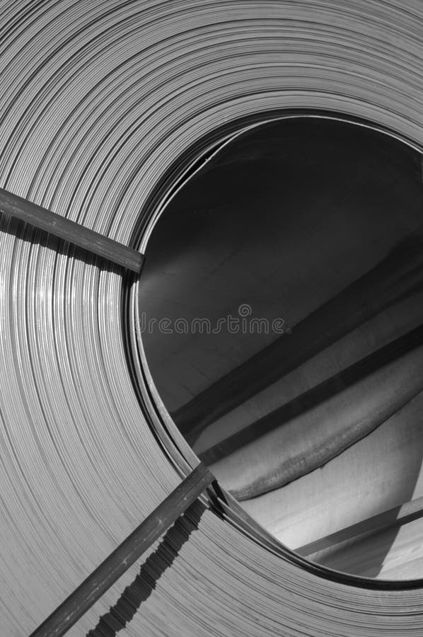 Detail of a Steel Coil, industrial, sheet wrapped fixed Factory, Metal Structure, Sheet. Detail of a Steel Coil, industrial, sheet wrapped fixed Factory, Metal Structure, Sheet