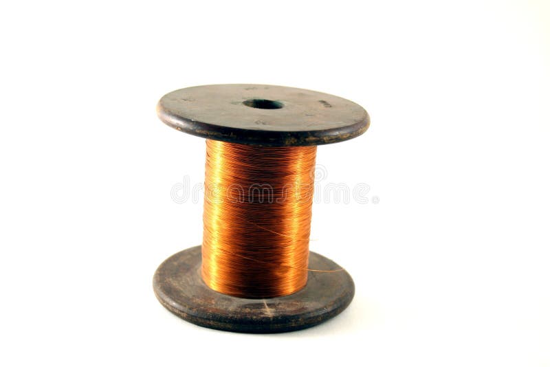 The coil of a copper wire for electronicians. The coil of a copper wire for electronicians