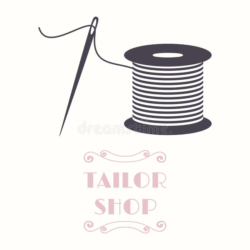 Bobine de fil et icône d'aiguille illustration stock Bobine de fil et icône d'aiguille illustration stock