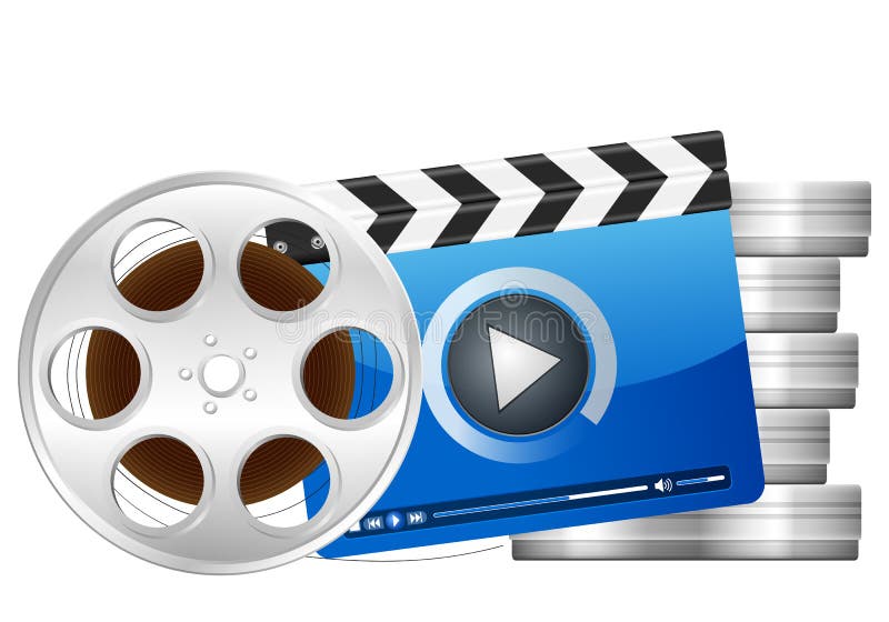 Bobine de film et panneau de clapet illustration libre de droits Bobine de film et panneau de clapet illustration libre de droits