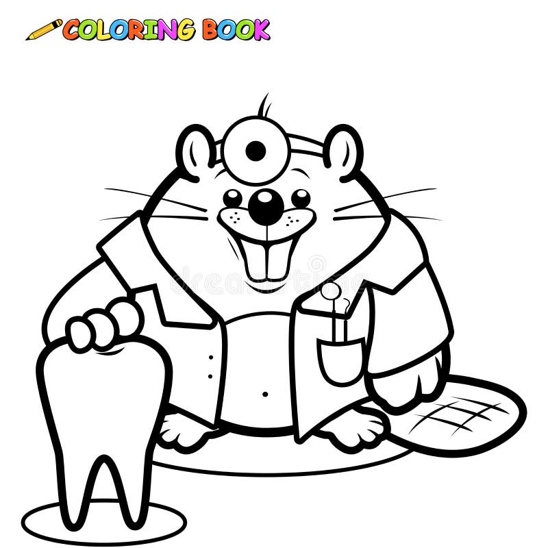 Bobra dentysty kolorystyki strona ilustracji Bobra dentysty kolorystyki strona ilustracji