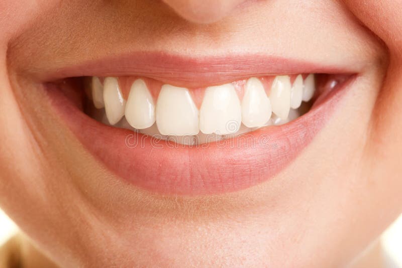 Boca De Risa De La Mujer Con Los Dientes Perfectos Y Sonrisa Brillante