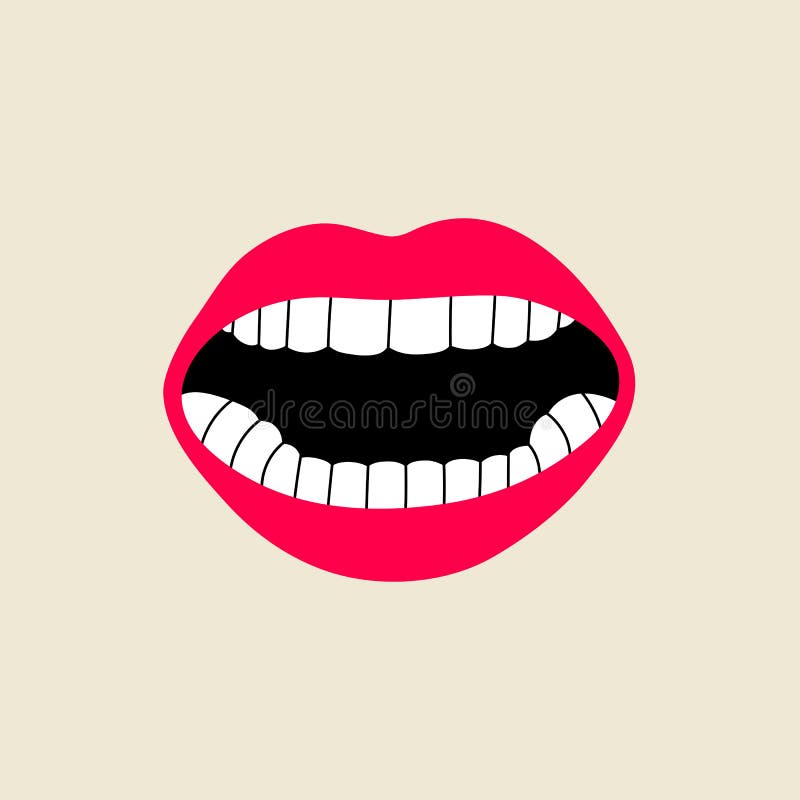 Abstrato preto linha simples pessoas sorriso humano boca aberta