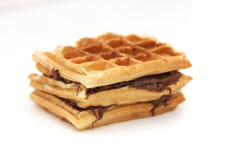 Bocadillo triple de Nutella de la galleta imagenes de archivo Bocadillo triple de Nutella de la galleta imagenes de archivo