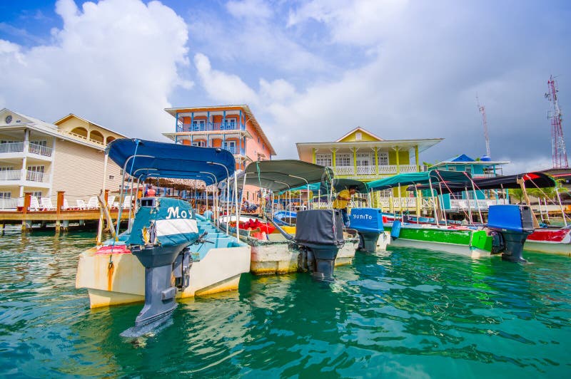 BOCAS DEL TORO, PANAMA - APRIL 23, 2015 : Bocas del Toro province of Panama comprising an archipelago off the Caribbean coast. BOCAS DEL TORO, PANAMA - APRIL 23, 2015 : Bocas del Toro province of Panama comprising an archipelago off the Caribbean coast.