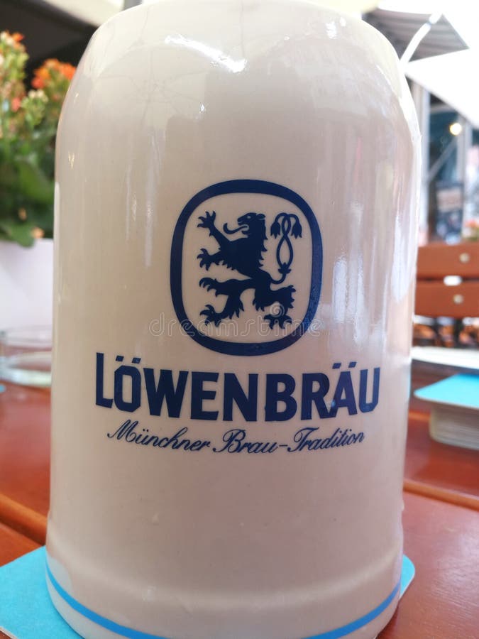 Boccale Lowenbrau In Ceramica Da 0,5 Litri - Stile Birreria Tedesca - Foto 2
