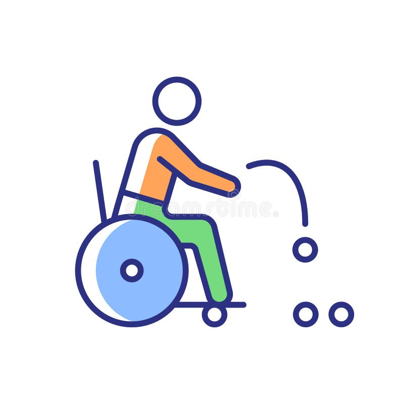 Boccia RGB color icon royalty free illustration