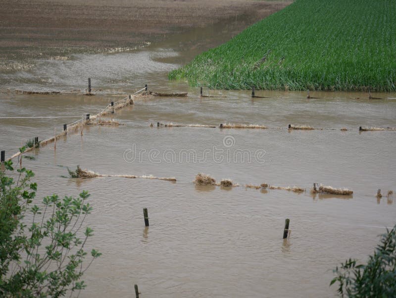 Bochum in Germany during the July floods in 2021, the river overflowed its banks and is now almost 2 kilometers wide