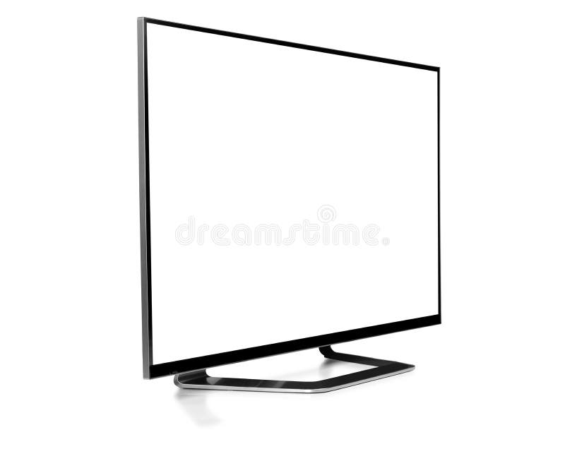 Side view of a flat television. Side view of a flat television.