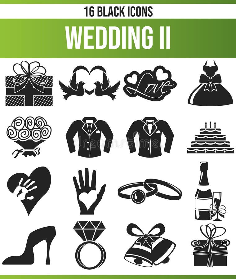 Boda negra II del sistema del icono ilustración del vector Boda negra II del sistema del icono ilustración del vector