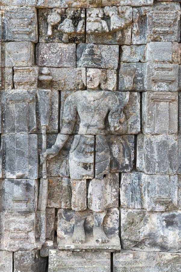Boddhisattva image in Candi Sewu Buddhist complex, Java, Indonesia royalty free stock photo