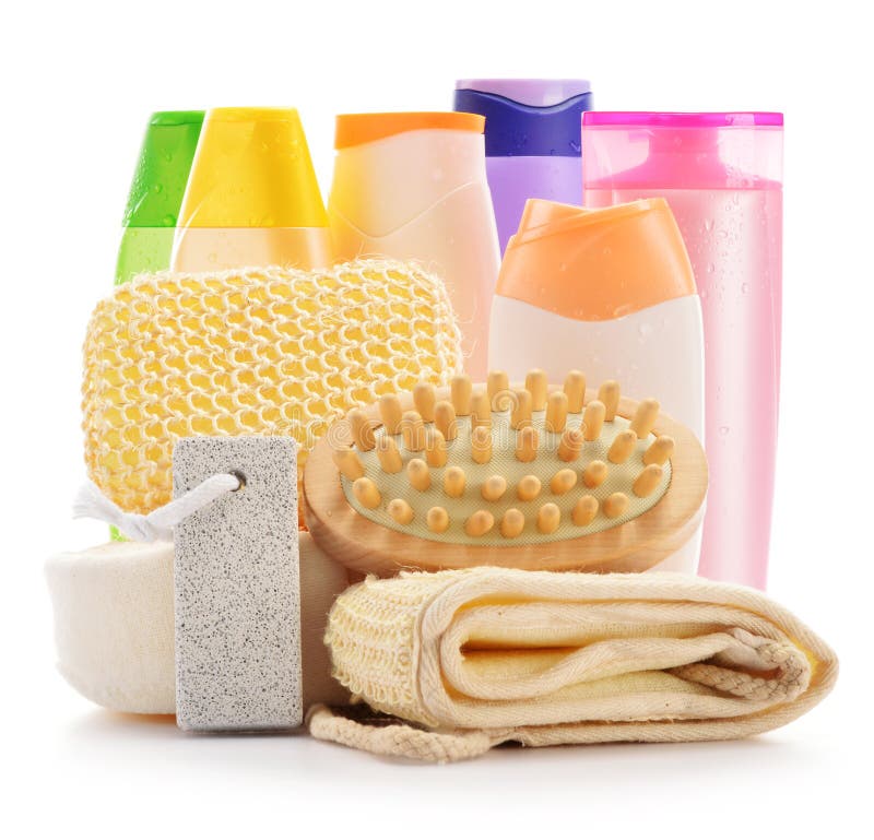 Body Care Accessories and Beauty Products on White Stock Image Image