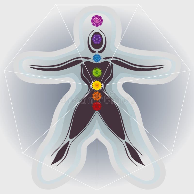 Reiki, Chakras, Yoga Symbols Stock Vector - Illustration of energy ...