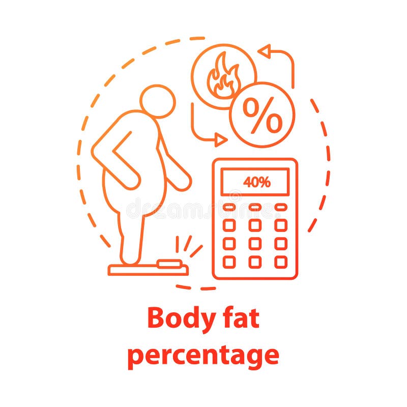 Cartoon about body fat percentage Stock Vector